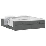 VidaXL Cadre de lit ottoman avec matelas gris foncé 200x200cm tissu