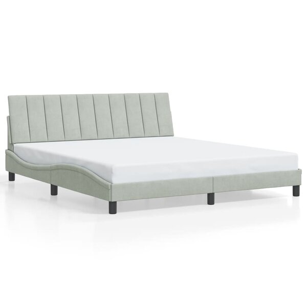 vidaXL Cadre de lit sans matelas Hanko gris clair 180x200 cm velours