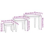 vidaXL Tables d'appoint emboîtables 3 pièces Naturel 60 x 45 x 60 5 cm