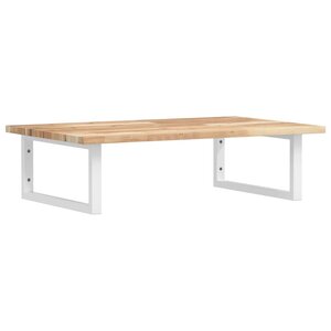 vidaXL Étagère de vasque murale acier et bois massif d'acacia