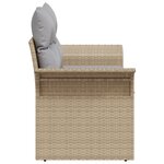Canapé de jardin 2 places vidaXL avec coussins en poly rattan beige