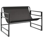 vidaXL Banc de jardin avec coussin taupe 113 cm acier