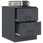 vidaXL Tables de chevet 2 Pièces anthracite 34 5x39x44 cm acier