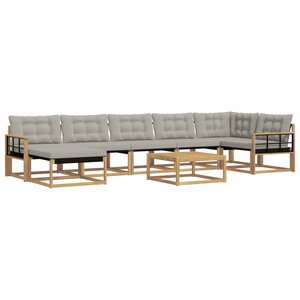 vidaXL Ensemble de canapés d'extérieur 8 pc Blanc et gris clair