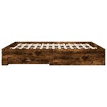vidaXL Cadre de lit avec tiroirs sans matelas chêne fumé 180x200 cm