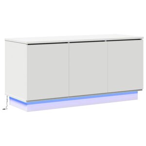 vidaXL Meuble TV avec LED Blanc 100 x 38 x 49 cm Bois d'ingénierie