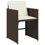 vidaXL Ensemble à manger de jardin 5 Pièces et coussins marron poly rotin