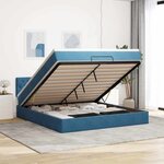 VidaXL Cadre de lit ottoman avec matelas bleu foncé 160x200 cm velours