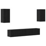 vidaXL Ensemble meuble TV 4 Pièces Chêne noir 80 x 30 x 30.5 cm