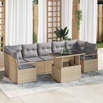 vidaXL Ensemble de canapé de jardin 8 Pièces beige et gris clair