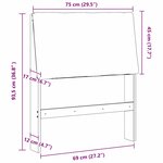 vidaXL Tête de lit capitonnée Gris clair 75 cm Pin massif