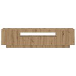 vidaXL Meuble TV avec lumières LED chêne artisanal bois d'ingénierie