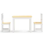 vidaXL Ensemble de table et chaises pour enfants 3 Pièces Blanc et beige