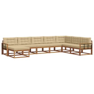 vidaXL Ensemble de canapés d'extérieur 8 Pièces Naturel et Beige