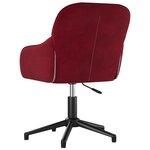 Chaise fauteuil siège pivotante de bureau informatique étude velours rouge 02_0024173