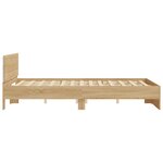 vidaXL Cadre de lit avec tête de lit et LED chêne sonoma 160x200 cm