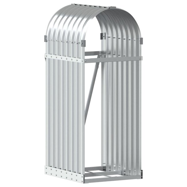 vidaXL Porte-bûches argenté 40x45x100 cm acier galvanisé