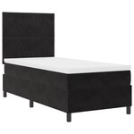 Lit Box Spring vidaXL avec Matelas Noir 90x200 cm Velours