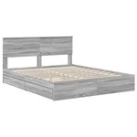 vidaXL Lit de Rangement Gris Sonoma 160 x 200 cm Bois d'ingénierie