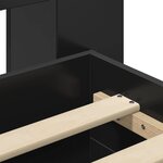 vidaXL Cadre de lit avec rangement Noir 150 x 200 cm Bois d'ingénierie