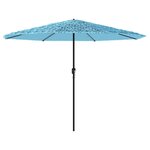 vidaXL Parasol de jardin avec mât en acier bleu 388x388x248 cm