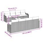 Set de 9 Pièces de Canapés de Jardin vidaXL avec Coussins Beige en Rattan Poly