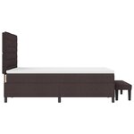 vidaXL Lit à ressort avec matelas & banc brun foncé 140x200 cm tissu