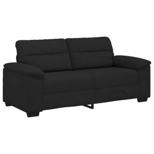 vidaXL Canapé à 2 places noir 140 cm tissu