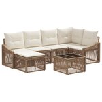 vidaXL Ensemble de canapé de jardin 7 Pièces Beige polyrotin