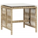 vidaXL Tabourets de jardin et coussins lot de 4 beige 41x41x36cm rotin
