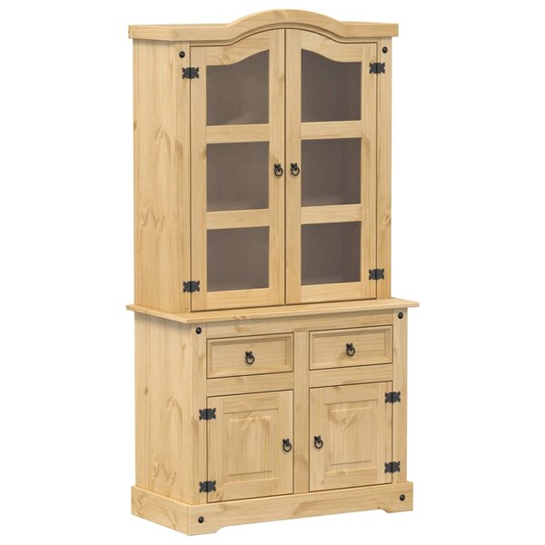 vidaXL Vitrine en verre Corona 100x48 5x179 cm bois massif de pin