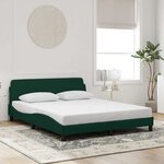 vidaXL Cadre de lit Dover vert foncé 160x200 cm velours
