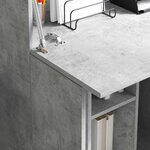 vidaXL Bureau avec porte Gris 71 5 x 31 5 x 106 5 cm Bois d'ingénierie