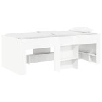 vidaXL Cadre de Lit Élevé pour Enfants 2 Pièces Blanc 90 x 200 cm