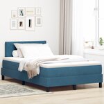 vidaXL Lit boîte avec matelas Bleu foncé 120x200 cm Velours