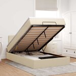 vidaXL Lit ottoman avec matelas et LED crème 120x190 cm tissu