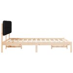 vidaXL Cadre de lit avec tête de lit rembourrée Noir 135 x 190 cm