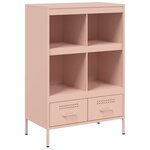 vidaXL Buffet haut rose 68x39x101 5 cm acier
