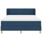vidaXL Lit à ressorts avec matelas Bleu 140 x 200 cm tissu