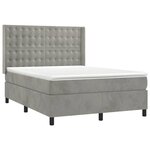 vidaXL Sommier à lattes de lit matelas et LED Gris clair 140x200 cm