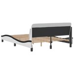 vidaXL Cadre de lit Dover blanc et noir 140x200 cm similicuir