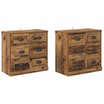 vidaXL Buffets 2 Pièces Bois Ancien 70 x 35 5 x 67 5 cm Bois d'ingénierie