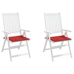 vidaXL Coussins de chaise de jardin lot de 2 rouge 50x50x4 cm