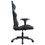 vidaXL Chaise de jeu de massage Noir et bleu Similicuir