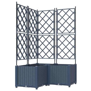 vidaXL Cache-pot de jardin 3 Pièces Gris 80 x 80 x 143 cm Acier