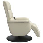 vidaXL Fauteuil inclinable de massage et repose-pieds crème similicuir