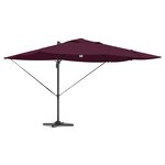 vidaXL Parasol Roma à Bras Déporté Rouge et Noir 352 x 251 x 265 cm