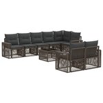 vidaXL Ensemble de canapé de jardin 9 Pièces Gris et Gris foncé polyrotin