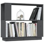 vidaXL Bibliothèque/Séparateur de pièce Gris 80x25x70 cm Pin massif