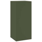vidaXL Supports pour plantes 2 Pièces Vert olive 24 x 24 x 55 cm Acier